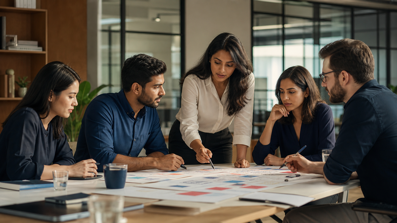 A young cross-functional enterprise team redesigning a business operation together
